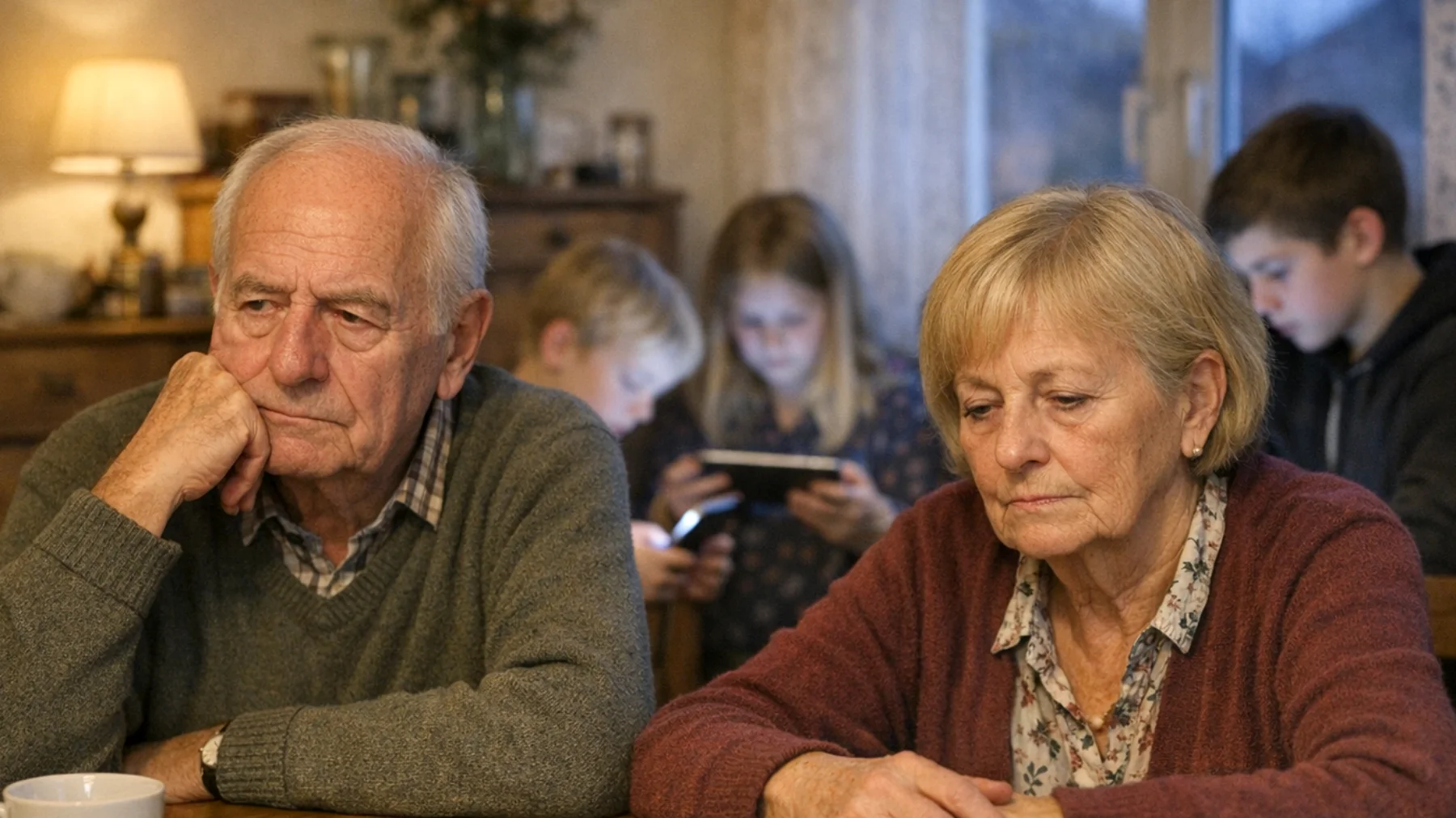 Die Großeltern bemerken, dass ihre Enkelkinder bei jedem Familientreffen sofort zu Smartphones oder Tablets greifen, anstatt Zeit mit ihnen zu verbringen. Die Kinder sind kaum ansprechbar, reagieren gereizt, wenn man sie bittet, die Geräte wegzulegen, und zeigen kein Interesse an gemeinsamen Aktivitäten wie Spielen, Kochen oder Geschichten hören. Die Großeltern fühlen sich unsichtbar und hilflos, wissen nicht, wie sie mit dieser Situation umgehen sollen, ohne Konflikte zu verursachen oder als altmodisch zu gelten."