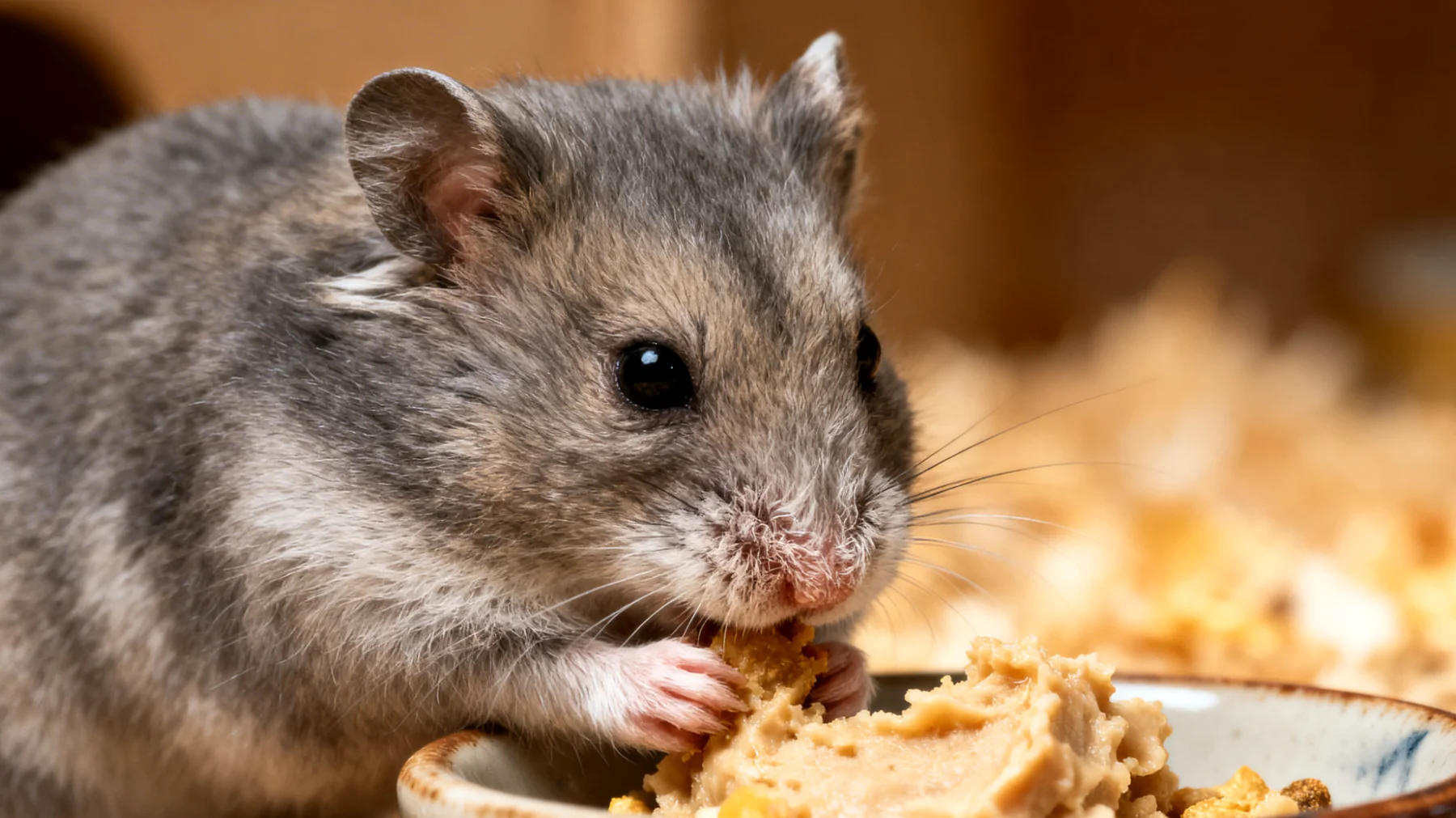 Ältere Hamster benötigen eine angepasste Ernährung mit leicht verdaulichen, weichen Nahrungsmitteln, da ihre Zähne oft abgenutzt sind und ihre Verdauung empfindlicher wird"