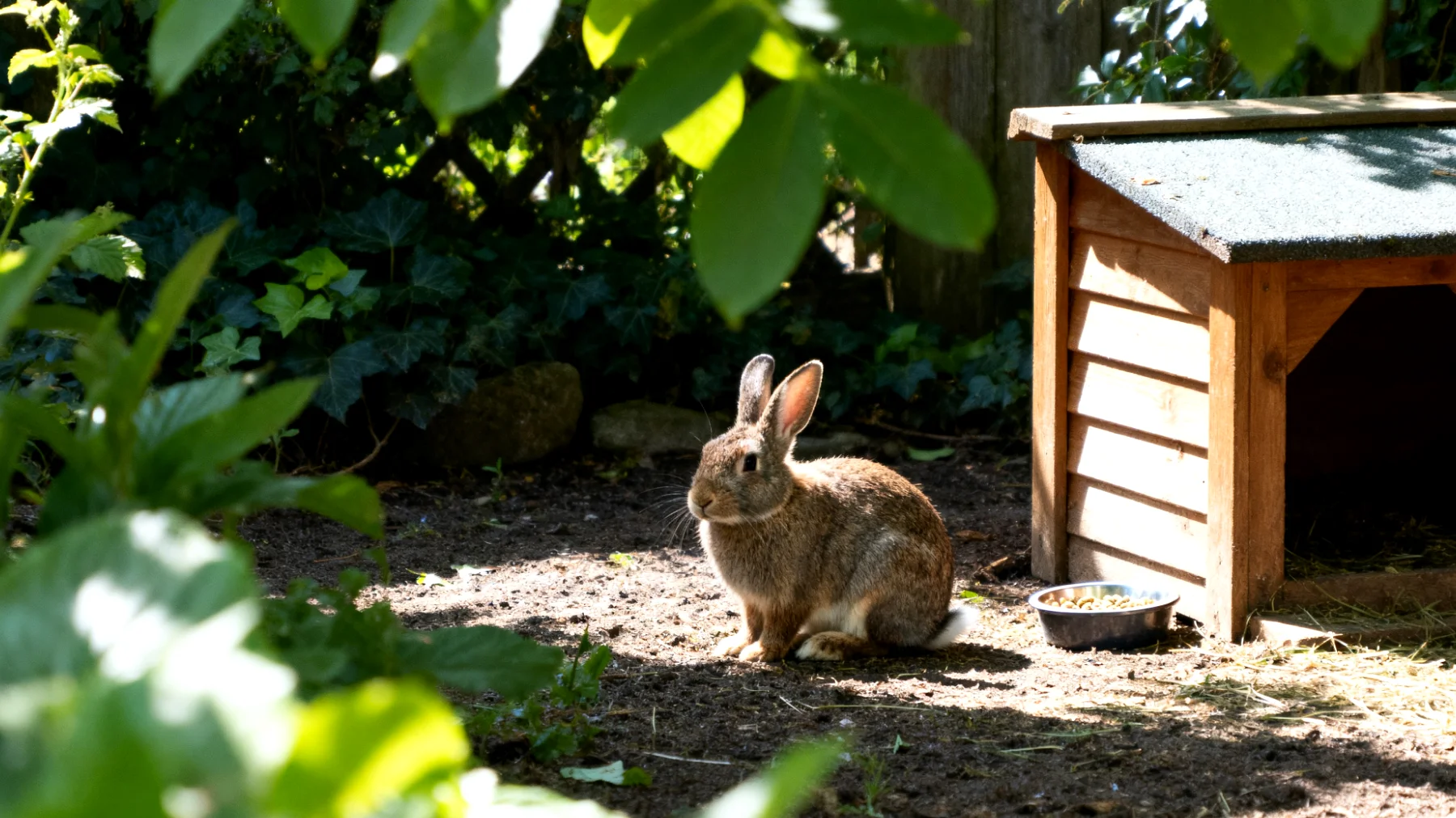 Kaninchen benötigen eine strukturierte tägliche Routine im Garten mit festen Auslaufzeiten, Fütterungsritualen und Rückzugsmöglichkeiten, um Stress zu vermeiden und ihr natürliches Verhalten zu fördern"