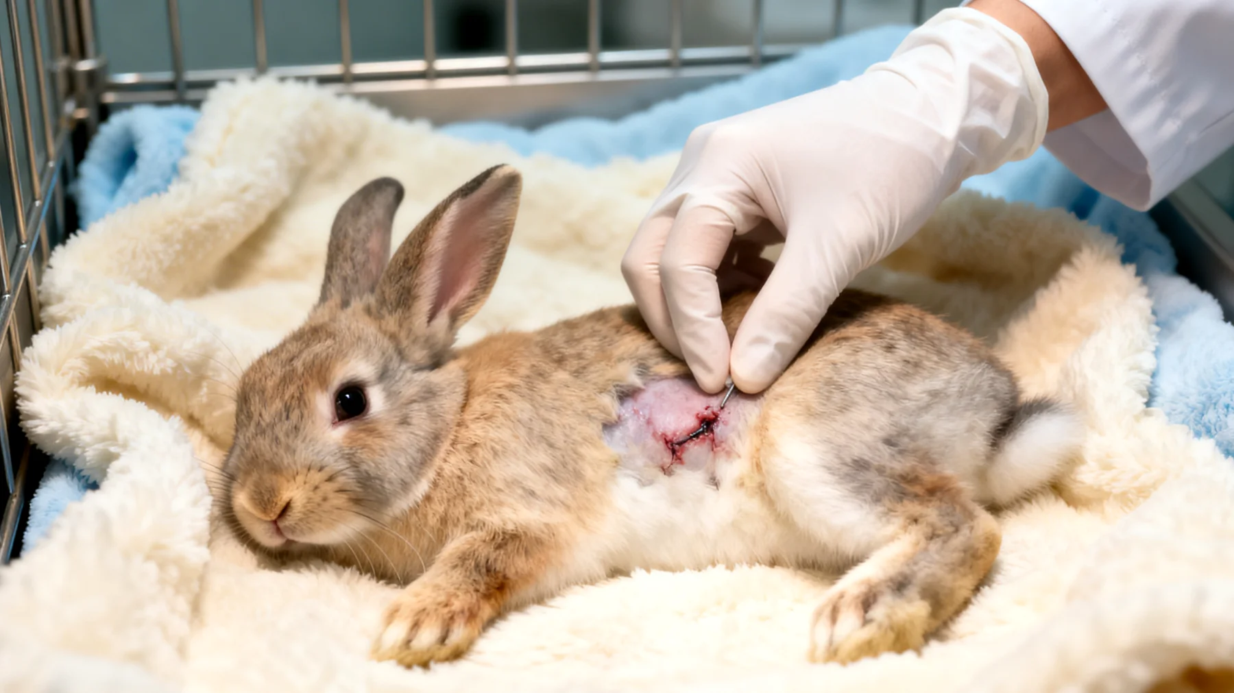 Kaninchen zeigen nach der Kastration häufig Verhaltensänderungen und benötigen besondere tierärztliche Nachsorge, insbesondere bei der Wundheilung und Schmerzmanagement"