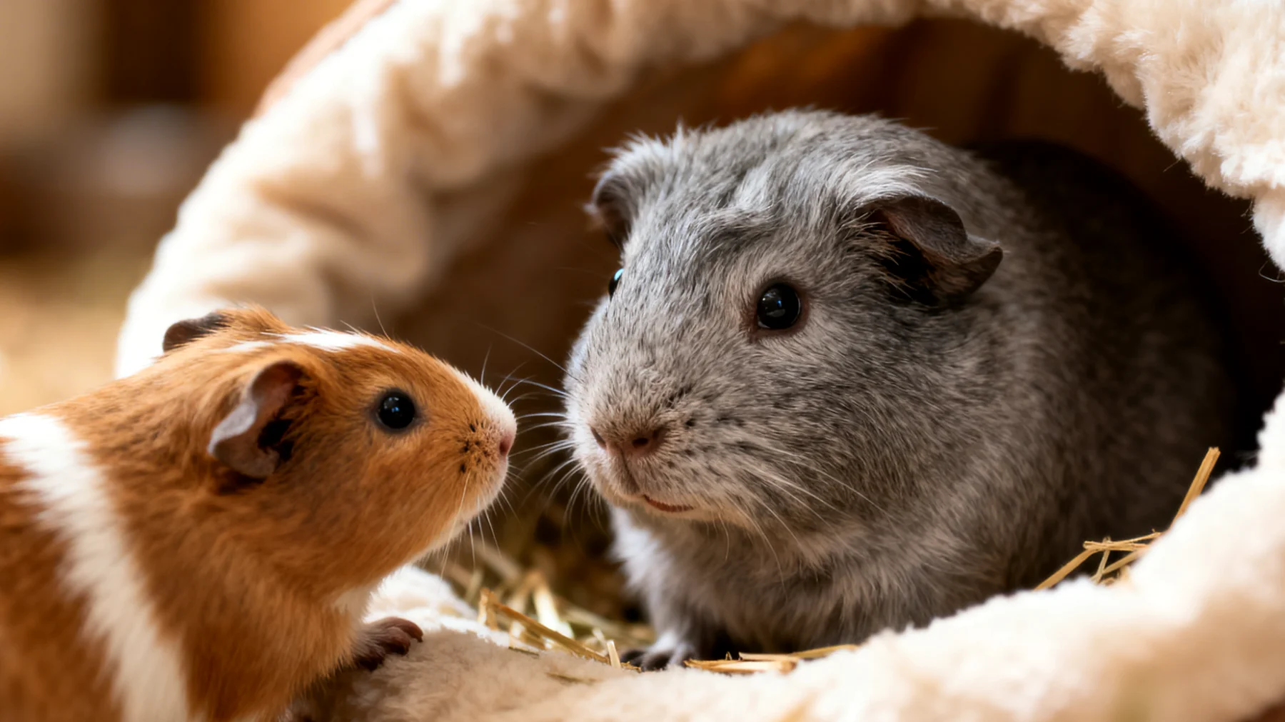 Meerschweinchen-Senioren zeigen oft altersbedingte Verhaltensänderungen wie verminderte Aktivität, Orientierungsprobleme und veränderte Sozialinteraktionen, die besondere Trainings- und Verhaltensübungen erfordern, um ihre kognitiven Fähigkeiten zu erhalten und ihre Lebensqualität zu verbessern"