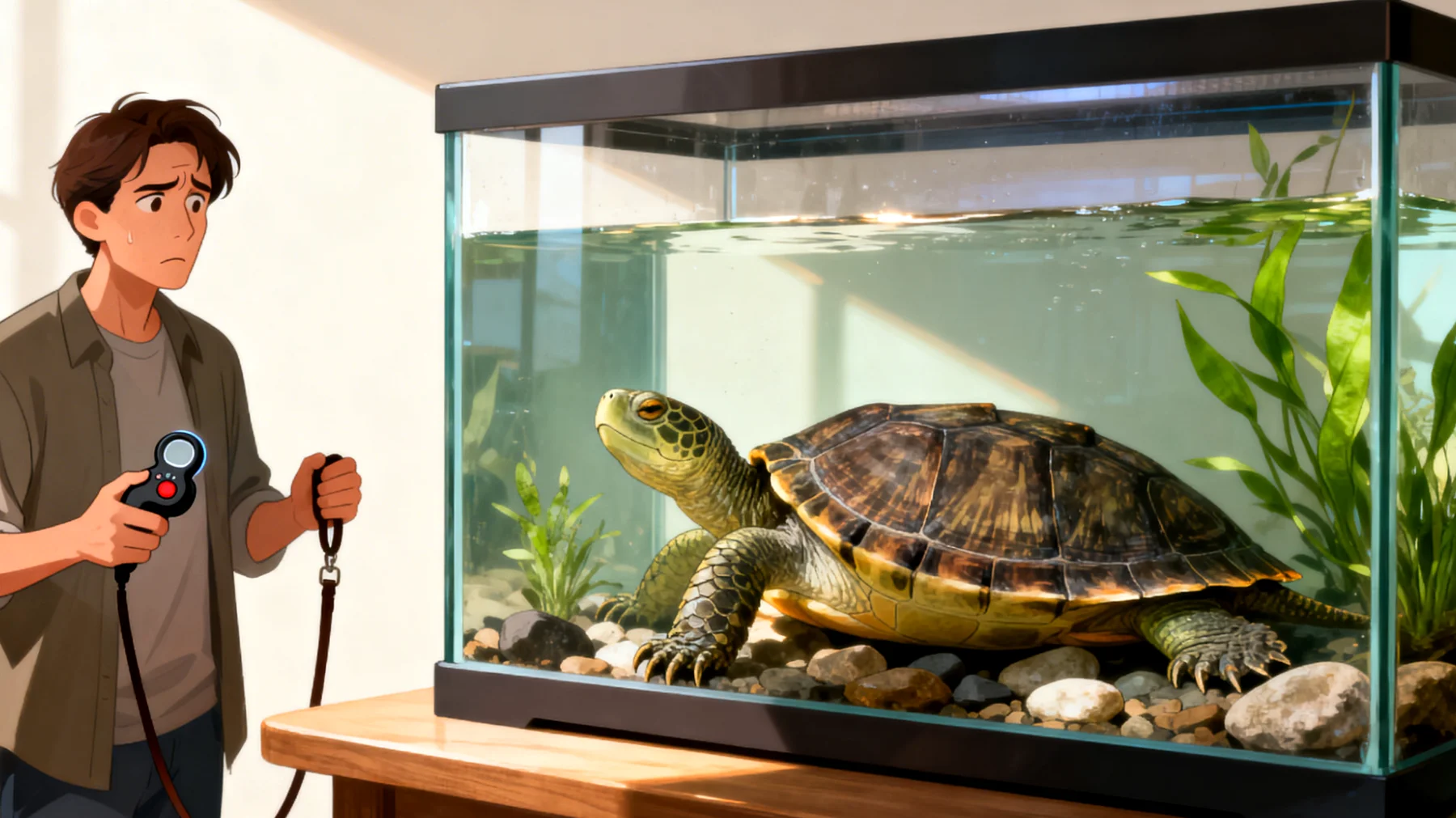 Schildkröten benötigen kein Training oder Verhaltensübungen, daher ist dieser Ansatz für diese Tierart nicht anwendbar"